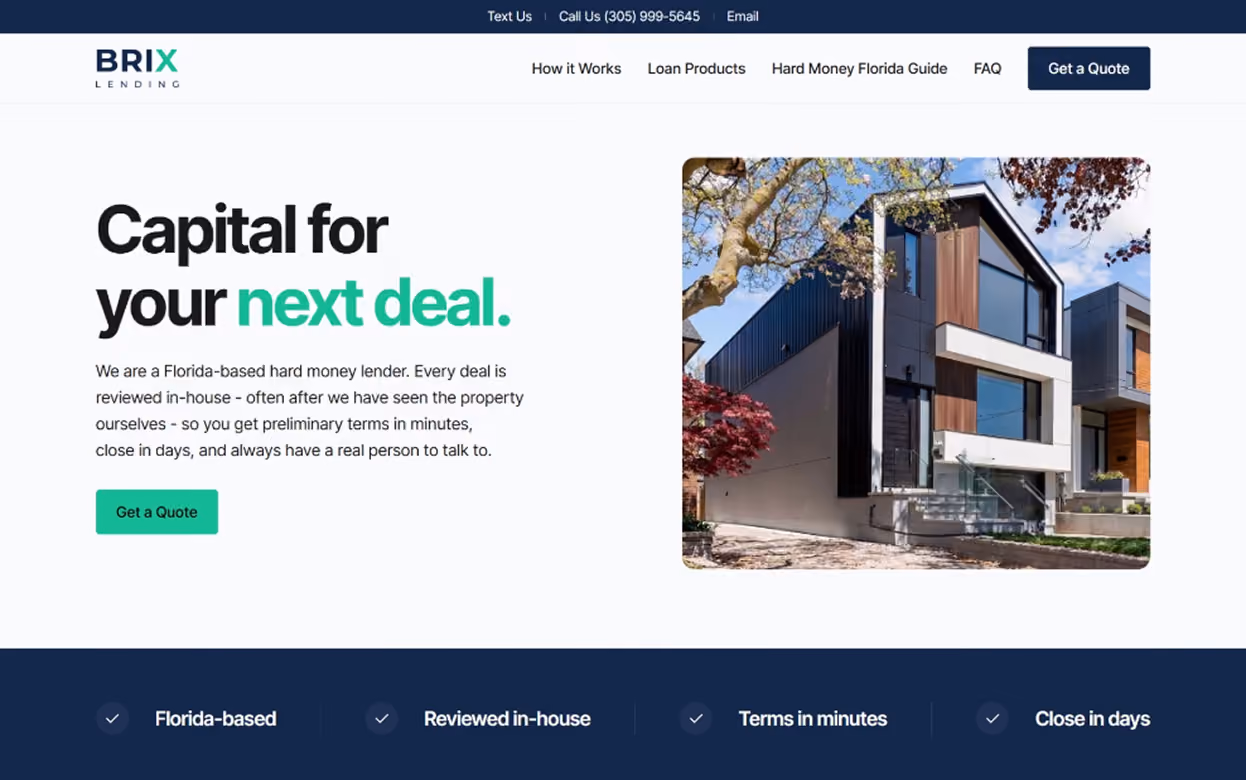 Brix Lending portfolio image cover