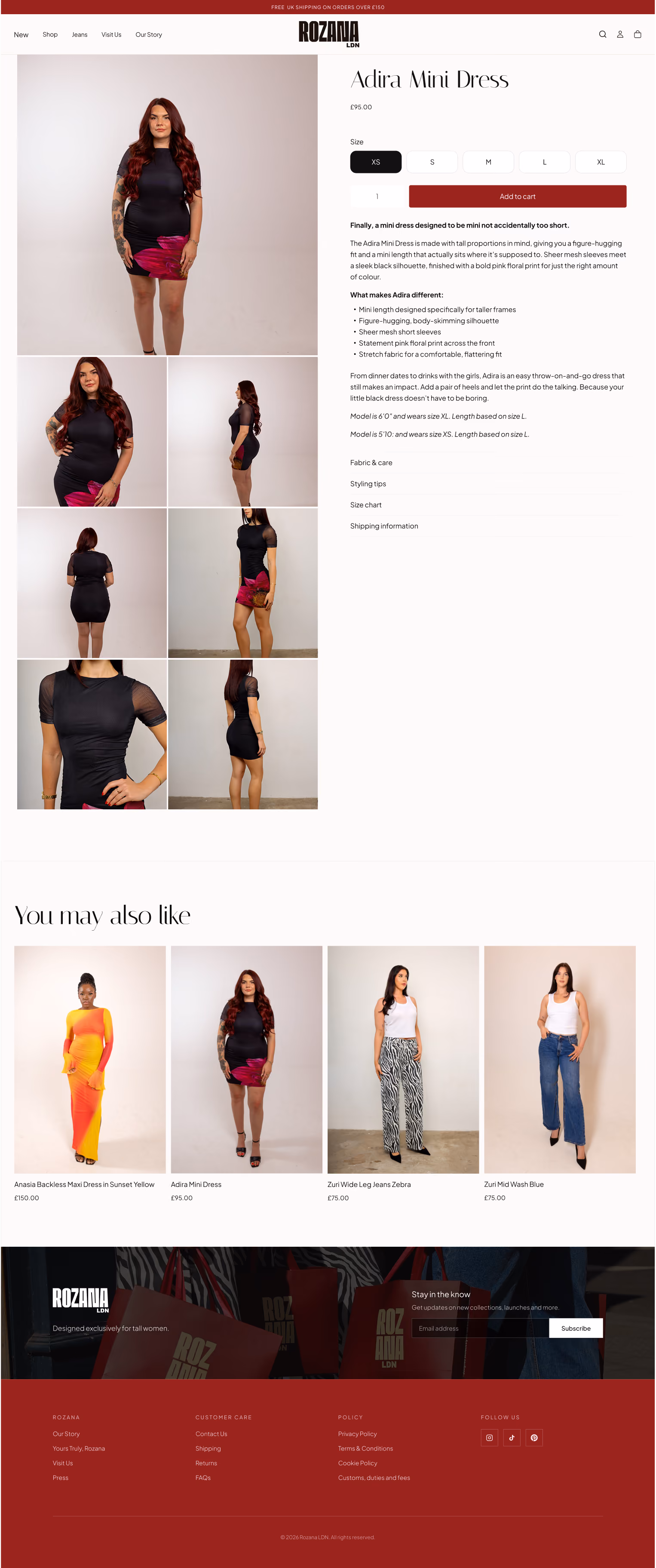 Rozana LDN website mockup