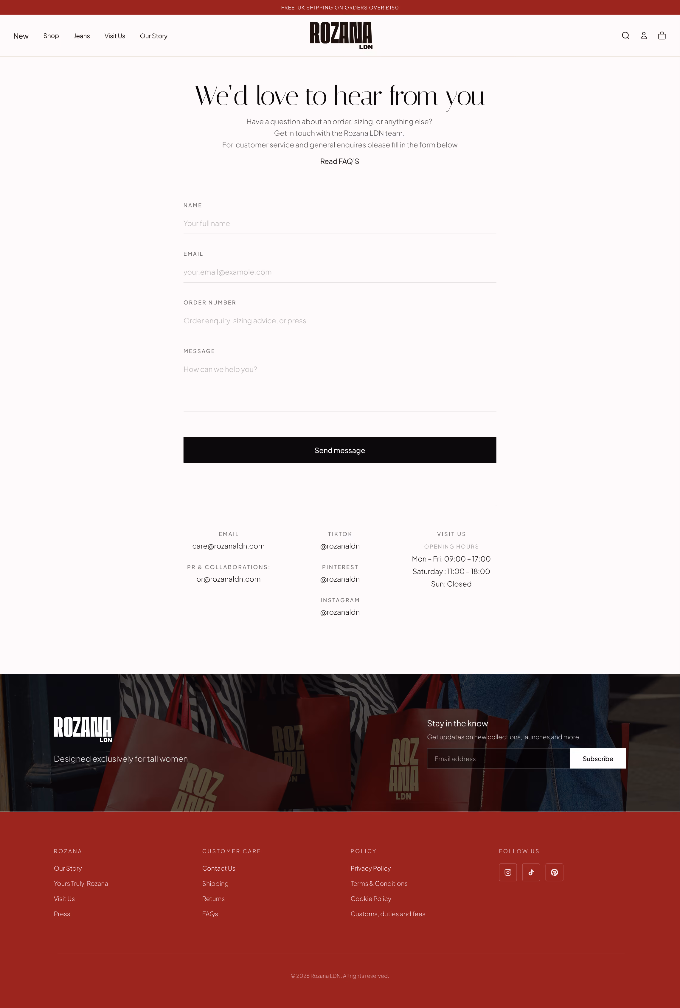 Rozana LDN website mockup