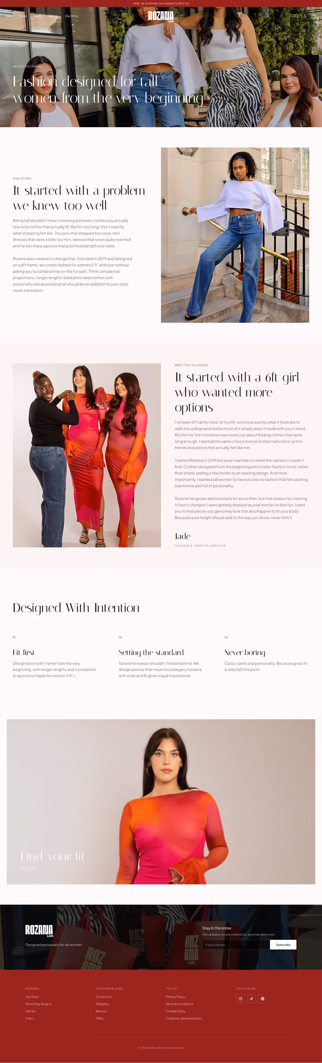 Rozana LDN website mockup